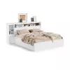 Кровать Виктория 160х200 белая с прикроватным блоком и тумбой