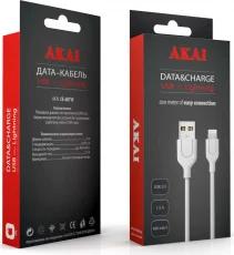 Sony Дата-кабель Akai CE-607W USB 2.0-8-pin Apple Lightinng 1м, белый