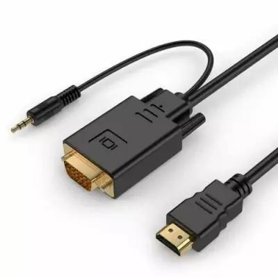 Fillum кабель Filum Кабель HDMI-VGA 1.8 м, черный, разъемы: HDMI A male-VGA male-mini jack male, пакет. FL-C-HM-VGAM-1.8M 894200