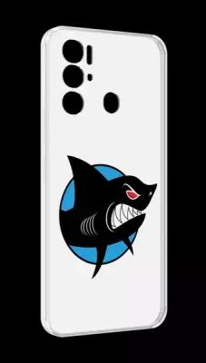 Чехол MyPads Злая-акула для Tecno Pova Neo 4G задняя-панель-накладка-бампер