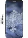 Чехол-книжка Снежинка на Xiaomi Redmi 9A / Сяоми Редми 9А черный