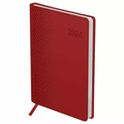 Ежедневник датированный 2024г, А5, 176л, кожзам, OfficeSpace "Victor", бордовый