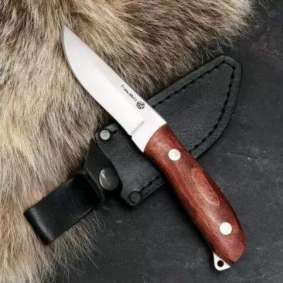 Нож кавказский "Грибник" с ножнами, сталь - 65х13, рукоять - бук