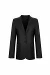 Пиджак YULIAWAVE, средней длины, силуэт прямой, размер S, черный
