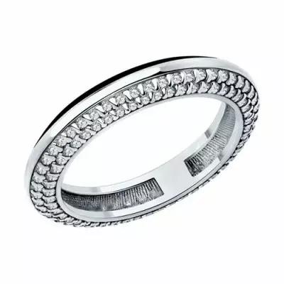 Кольцо Diamant, серебро, 925 проба, фианит, размер 16.5, белый