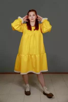 Платье ТАХА, размер 54, желтый