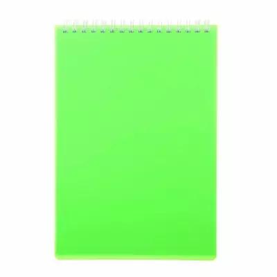 Блокнот в пластиковой обложке А5, 80 листов на гребне DIAMOND неон-зеленый