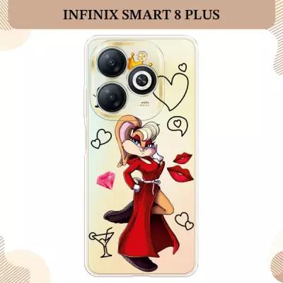 Силиконовый чехол "Luxury Lola Bunny" на Infinix Smart 8 Plus / Инфиникс Смарт 8 Плюс, прозрачный