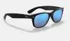 Солнцезащитные очки унисекс, квадратные RAY-BAN с чехлом, линзы синие RB2132-622/17/55-18
