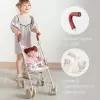 331857, Коляска для кукол Happy Baby TWIGLET детская, прогулочная, складная, 4 колеса, бежевая с кроликами