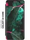 Чехол-книжка Капли на листьях на Samsung Galaxy J2 Core / Самсунг Джей 2 Кор черный