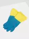 Перчатки хозяйственные латексные биколор синий+желтый Komfi размер S, 5 пар арт. BICOLO1