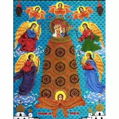 Набор вышивки бисером "Богородица Прибавление ума", 27x34 см, Вышиваем бисером