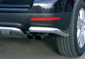Защита заднего бампера уголки диам.60мм, нержавейка, для авто VW Touareg 2003-2007 (Фольксваген Таурег)
