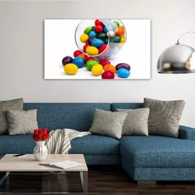 Картина на холсте 60x110 LinxOne "Candy colorful конфеты sweet" интерьерная для дома / на стену / на кухню / с подрамником