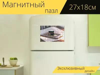 Магнитный пазл "Кааба, мадина, ислам" на холодильник 27 x 18 см