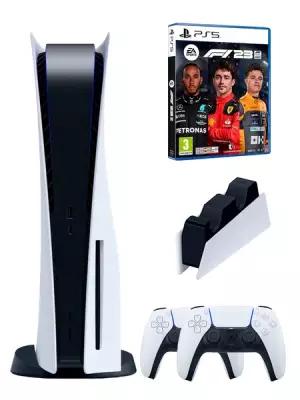 PS5 (ПС5) Игровая приставка Sony PlayStation 5 ( 3-я ревизия) + 2-й геймпад(белый) + зарядное + F1 23( Формула 1)