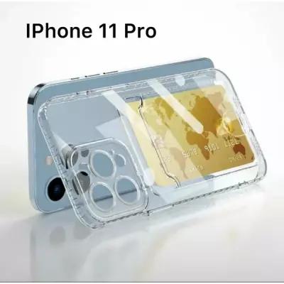 "Прозрачный силиконовый чехол" для iPhone 11 Pro с карманом для карты