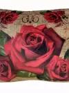 Подушка декоративная Роза красная, размер 35х35 см., для дивана и кресла, подарок на день рождения, подарок на 8 марта, подарок женщине