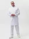 Медицинский халат для мужчин белый на кнопках, размер 58