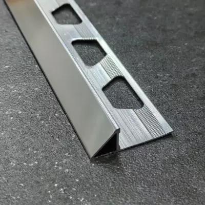Скатный профиль под плитку алюминиевый анодированный 10мм 2,7м Серебро глянец