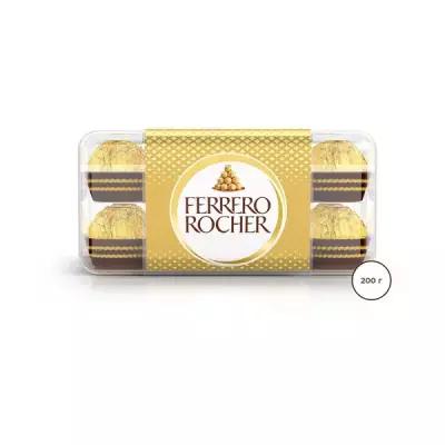 Ferrero Rocher молочный шоколад и лесной орех, 200 г, пластиковая коробка, 16 шт. в уп