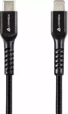 Кабель USB Type-C - Lightning, 0.5м, Lyambda (LCL05-BK)