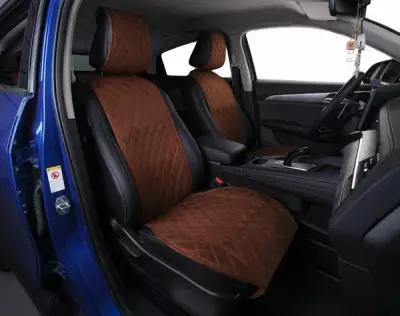Накидки для Chery Tiggo 8 Pro (2021-2023) / Чери Тигго на передние сиденья Turbo, Алькантара, Коричневый