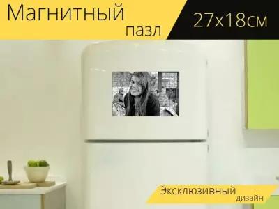 Магнитный пазл "Кофейный магазин, бесплатно, кубок" на холодильник 27 x 18 см