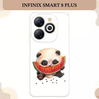 Силиконовый чехол "Малыш панды с арбузом" на Infinix Smart 8 Plus / Инфиникс Смарт 8 Плюс