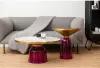 Столик кофейный, журнальный, круглый, закаленное стекло, Odd, D75 см, белый мрамор/фиолетовый, Bergenson Bjorn, MZTBL_CGLSPL_75