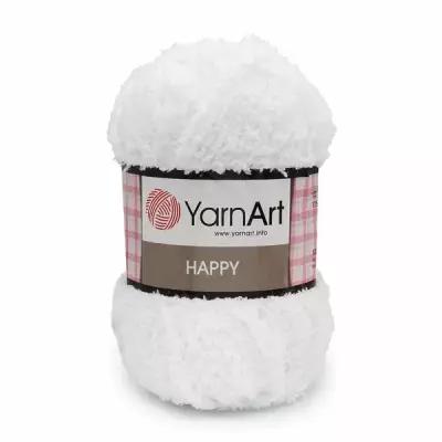 Пряжа для вязания YarnArt 'Happy' 100гр 175м (100% микрополиэстер) (770 белый), 4 мотка