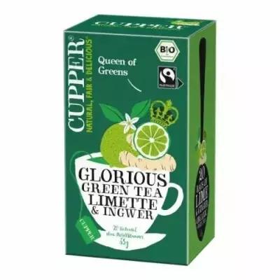 Чай зеленый Cupper (Natural) с корнем имбиря и лаймом, 20 пак, 35 г (Финляндия)