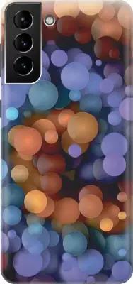 Силиконовый чехол на Samsung Galaxy S21+, Самсунг С21 Плюс с принтом "Сиренево-оранжевые шарики"