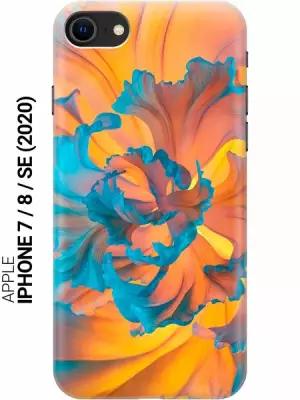 Силиконовый чехол на Apple iPhone SE (2022) / SE (2020) / 8 / 7 / Эпл Айфон СЕ 2022 / СЕ 2020 / 8 / 7 с рисунком "Желто-голубой цветок"