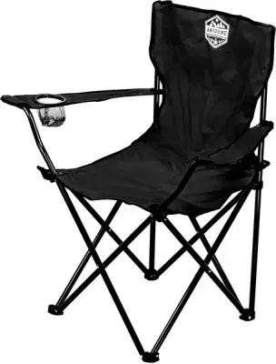 Кресло складное кемпинговое с держателем для бутылок + чехол, черное, серия Coyote, ARIZONE (42-909000)
