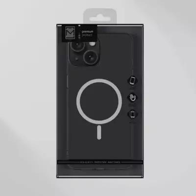 Чехол Премиальный защитный c поддержкой MagSafe для Apple iPhone 15 Plus / Прозрачный с защитой камеры / Прочный Пластик / Айфон 15 Плюс / Противоударный, Магнитный