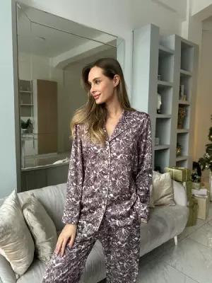 Пижама Pijama Story, размер L, бежевый, коричневый