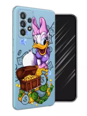 Силиконовый чехол на Samsung Galaxy A52s / Самсунг A52s "Rich Daisy Duck", прозрачный
