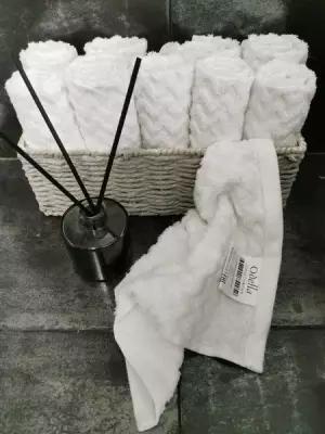 Махровые полотенца кухонные 30 х 30, набор 10 штук, белые