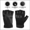 Тактические перчатки мужские защитные без пальцев, черные