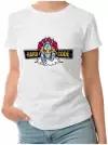 Женская футболка «Носорог, огонь, надписи, спорт, swag» (M, белый)