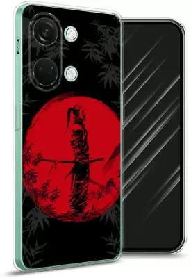 Силиконовый чехол на OnePlus Nord 3 / ВанПлюс Норд 3 "Самурай на красном фоне"