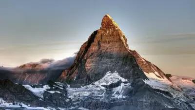 Постер на экокоже 50x60 LinxOne "Снег Matterhorn Швейцария" интерьер для дома / декор на стену / дизайн