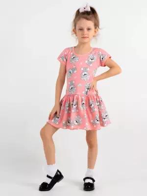 Платье для девочки трикотажное RONDA "Синди", рост 122, персиковый