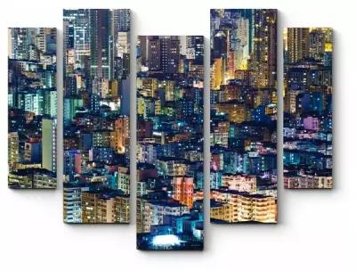 Модульная картина Пейзаж засыпающего Гонконга121x98