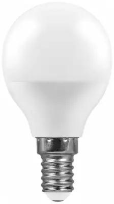 Лампа светодиодная LED 7вт Е14 белый шар | код. 25479 | FERON (4шт. в упак.)