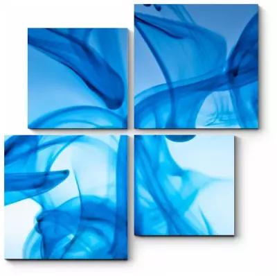 Модульная картина Многогранный синий 220x220