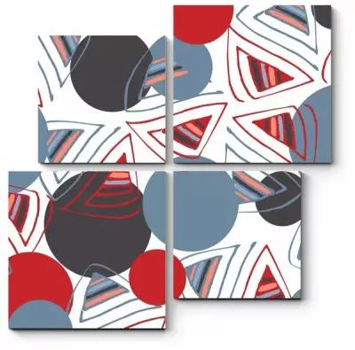 Модульная картина Серое и красное70x70