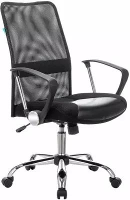 Кресло руководителя Бюрократ CH-600SL-LOW/BLACK черный искусст. кожа/сетка/ткань крестовина хром